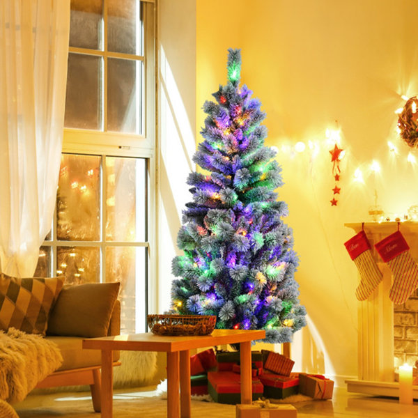 The Holiday Aisle® Lighted Artificial Cedar Christmas Tree Wayfair